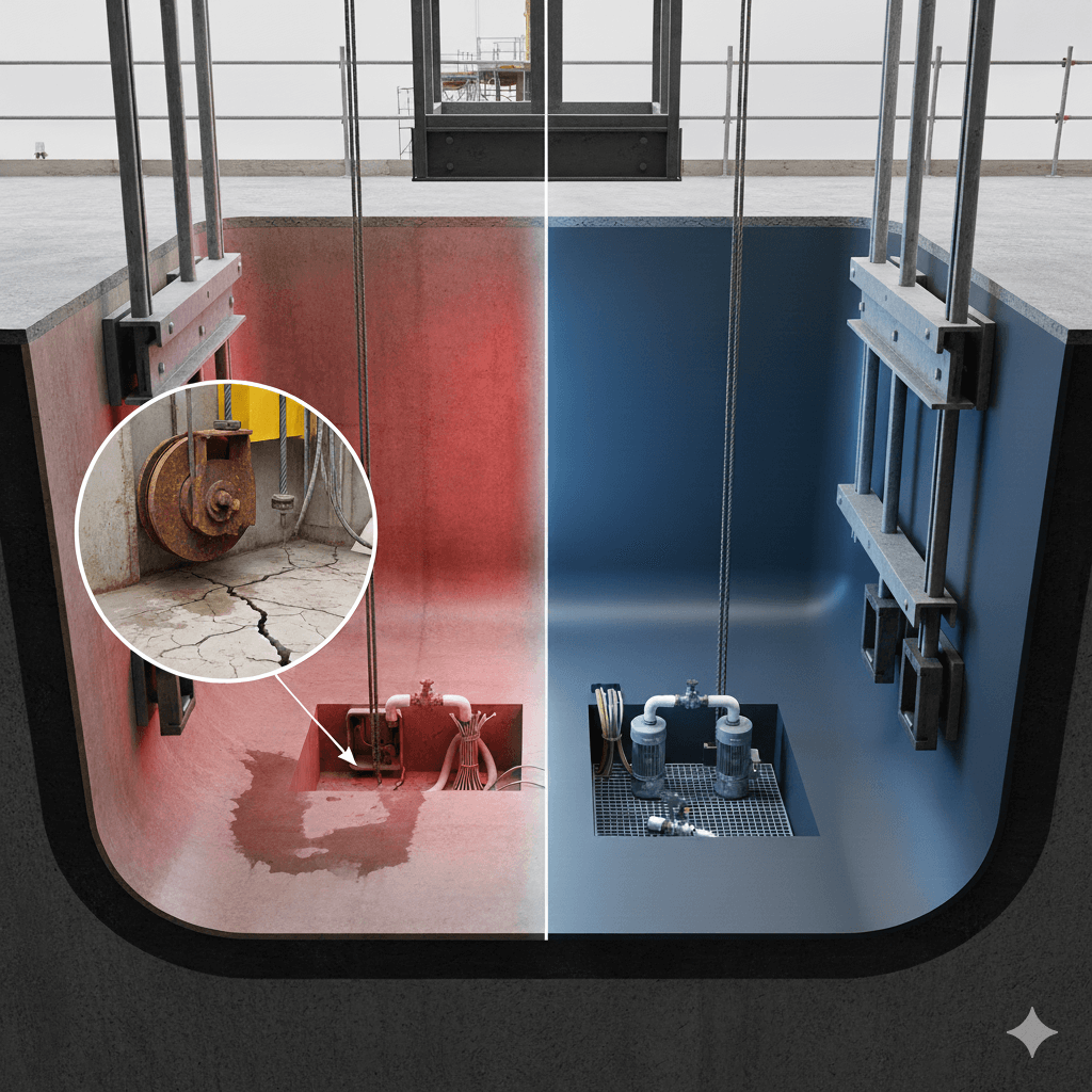 Asansör Kuyusunda Yeraltı Suyu Basması: İlk Yağmurda “Motor Yandı” Paniklerini Bitirmek